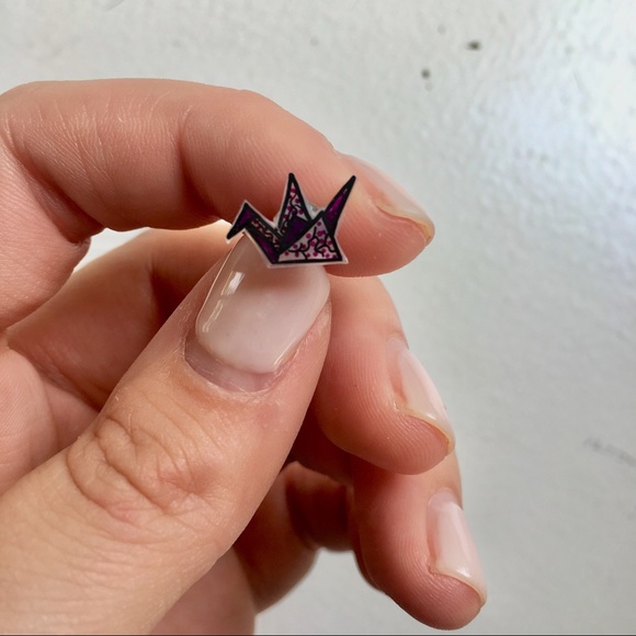 Cherry Blossom crane studs. - Picture 2 of 4